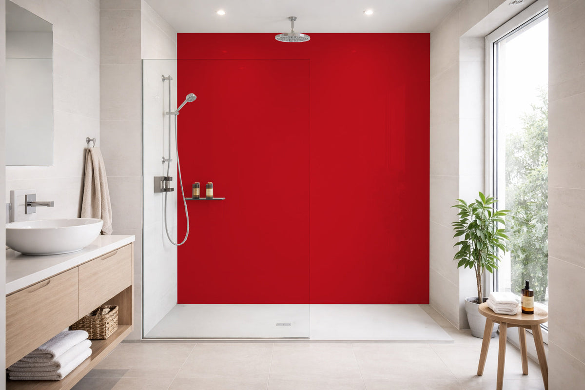 Toilettenrückwand Einfarbig RAL 3020 Verkehrsrot