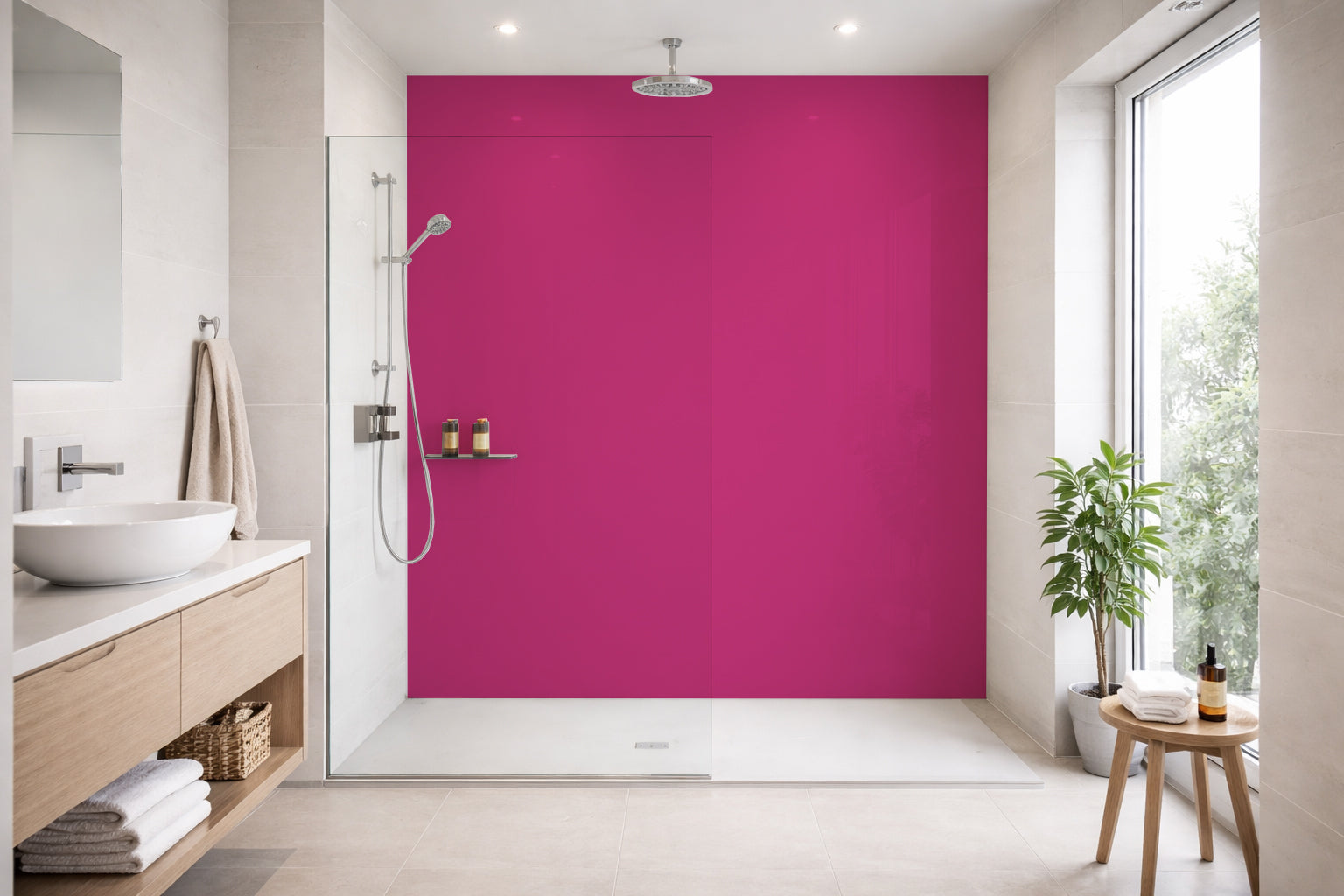 Toilettenrückwand Einfarbig RAL 4010 Telemagenta