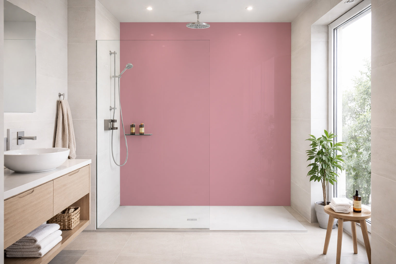 Toilettenrückwand Einfarbig RAL 3014 Altrosa