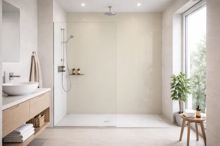 Toilettenrückwand Einfarbig RAL 9001 Cremeweiß