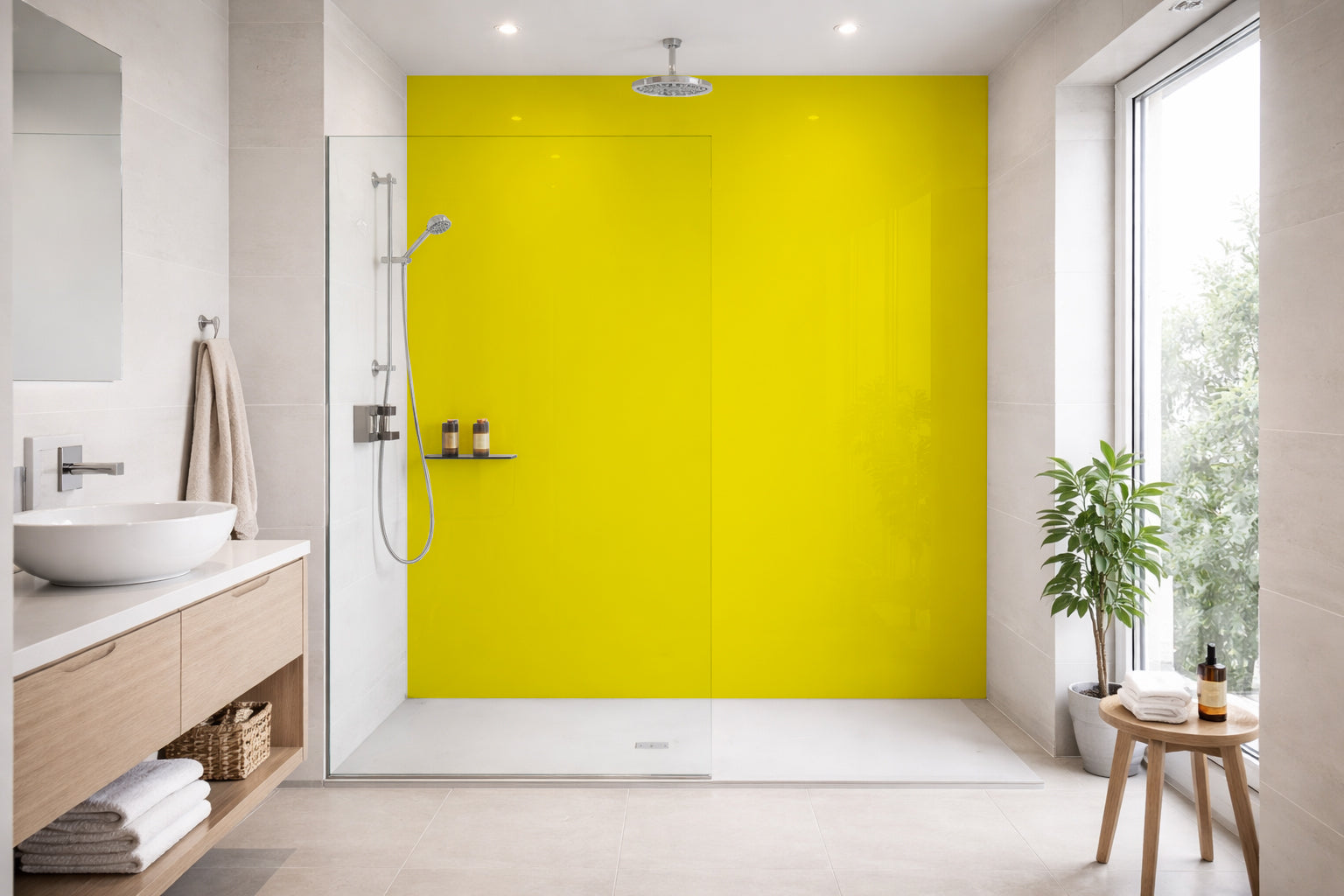 Toilettenrückwand Einfarbig RAL 1018 Zinkgelb