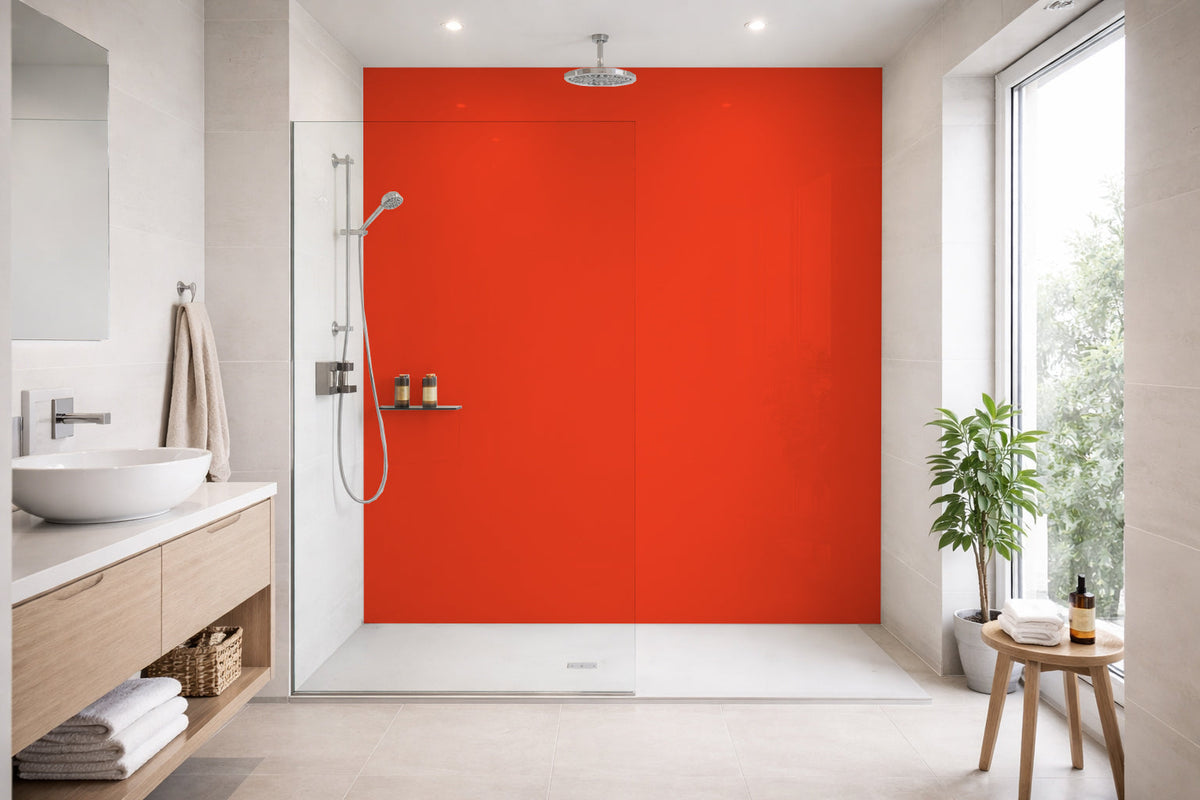 Toilettenrückwand Einfarbig RAL 2009 Verkehrsorange