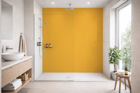 Toilettenrückwand Einfarbig RAL 1017 Safrangelb