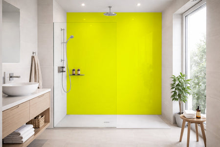 Toilettenrückwand Einfarbig RAL 1026 Leuchtgelb