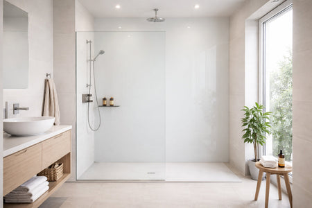 Toilettenrückwand Einfarbig RAL 9012 Reinlichtweiß