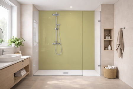 Toilettenrückwand Einfarbig #CCC58F RAL 1000 (Grünbeige)
