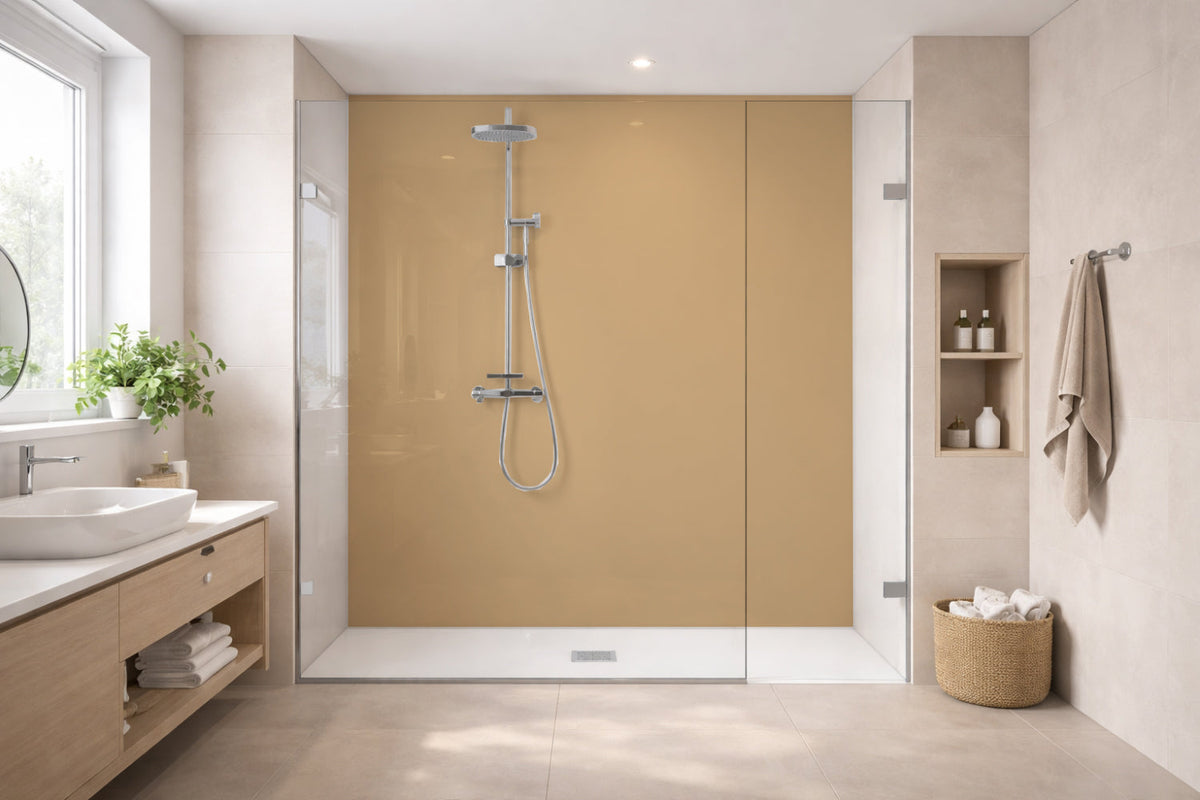 Toilettenrückwand Einfarbig #D0B083 RAL 1001 (Beige)