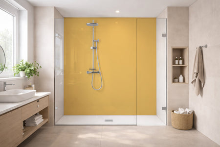 Toilettenrückwand Einfarbig #EFC369 RAL 1034 – Pastellgelb