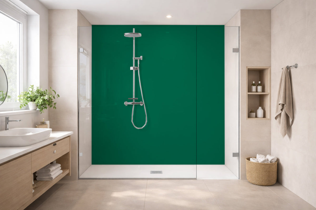 Toilettenrückwand Einfarbig RAL 6016 (Türkisgrün)