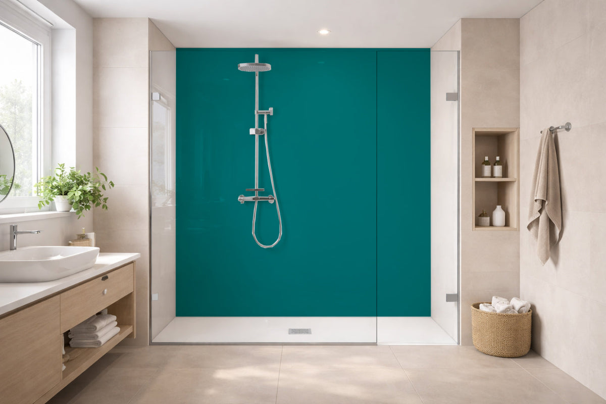 Toilettenrückwand Einfarbig RAL 5021 (Wasserblau)