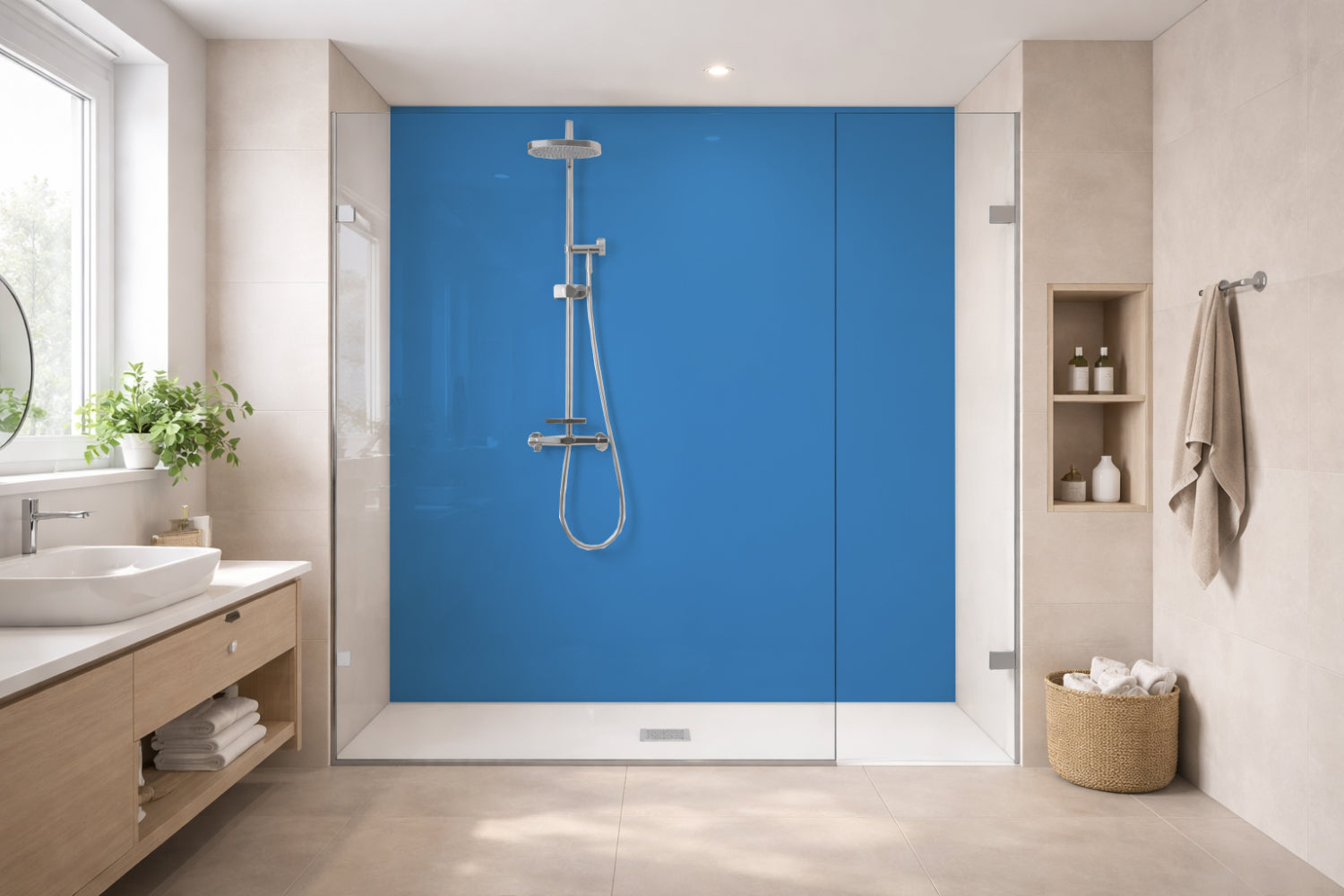 Toilettenrückwand Einfarbig RAL 5012 (Lichtblau)