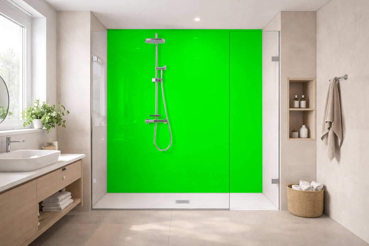 Toilettenrückwand Einfarbig RAL 6038 Leuchtgrün
