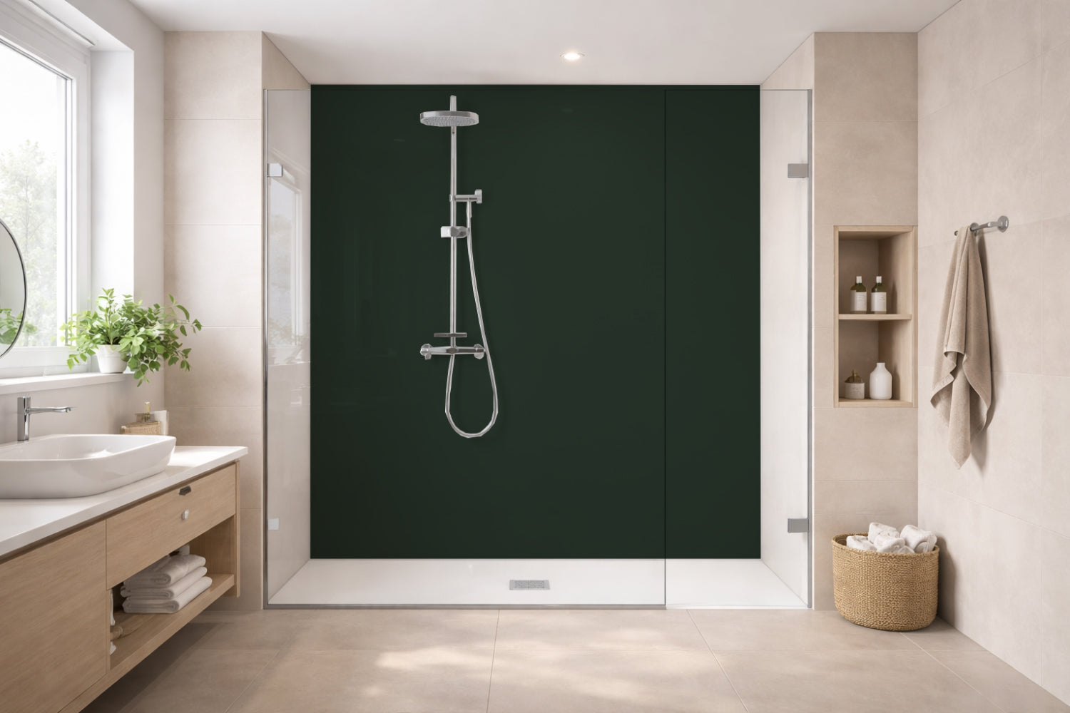 Toilettenrückwand Einfarbig RAL 6009 Tannengrün
