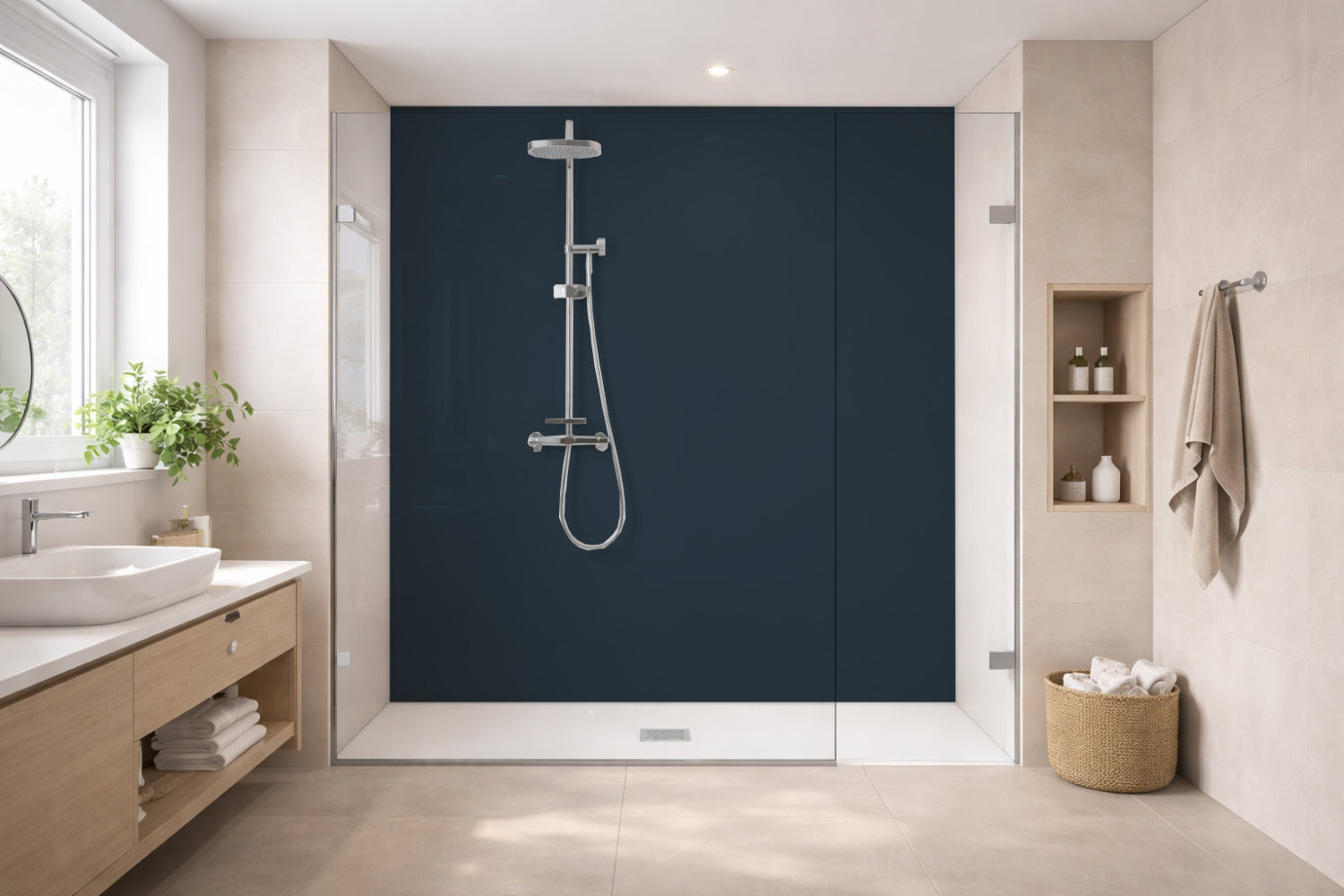 Toilettenrückwand Einfarbig RAL 5008 Graublau