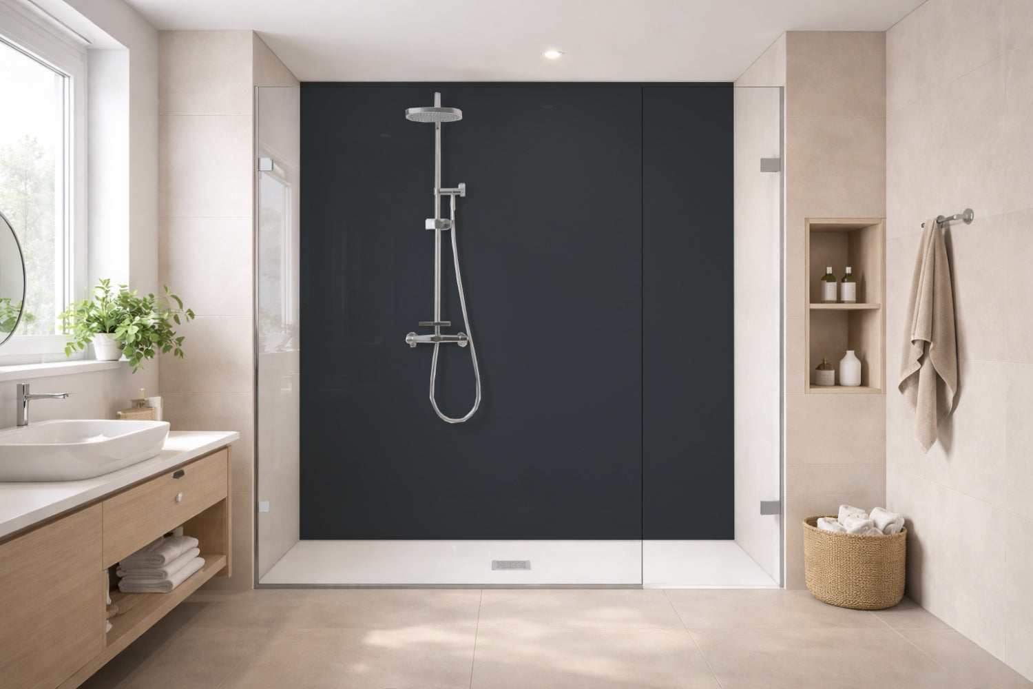 Toilettenrückwand Einfarbig RAL 7016 Anthrazitgrau