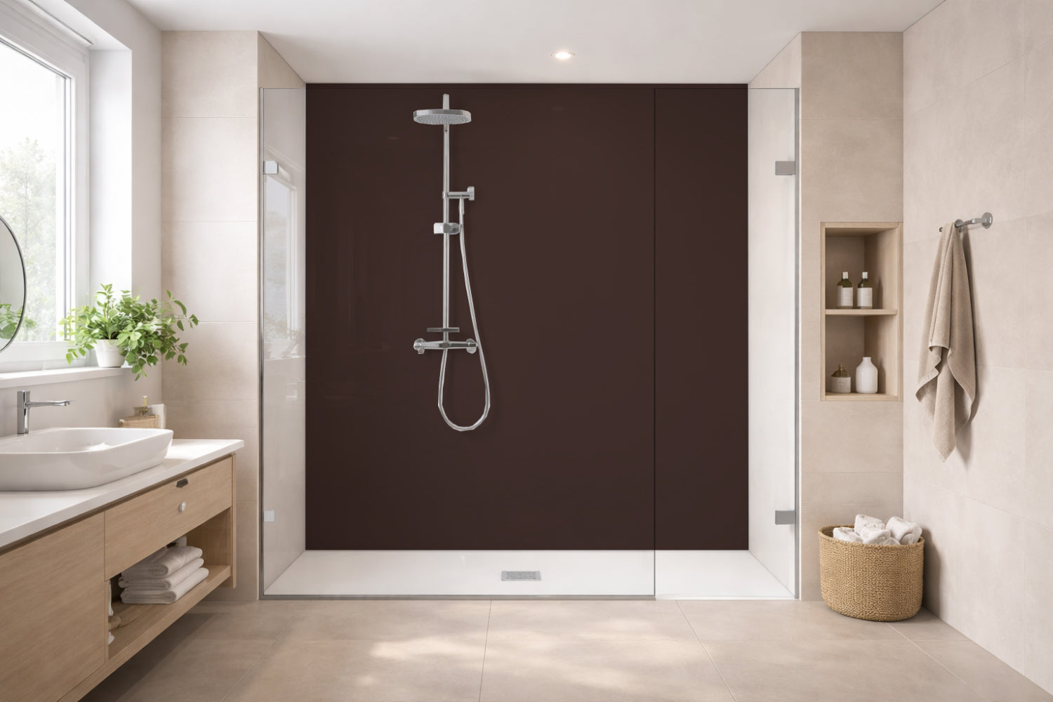 Toilettenrückwand Einfarbig RAL 8017 Schokoladenbraun
