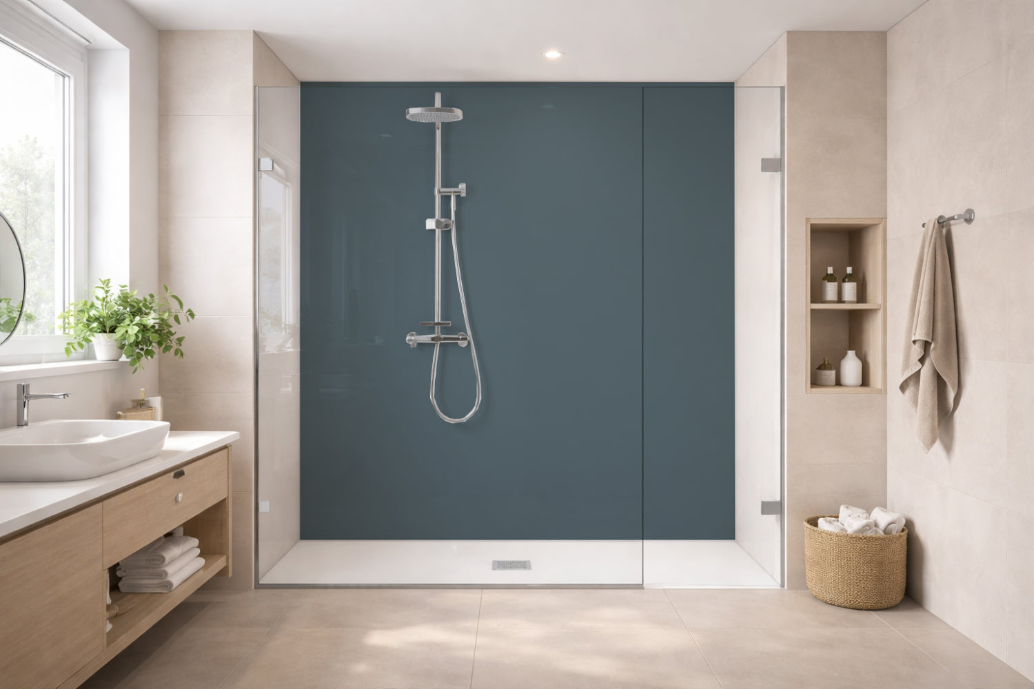 Toilettenrückwand Einfarbig RAL 7031 Blaugrau