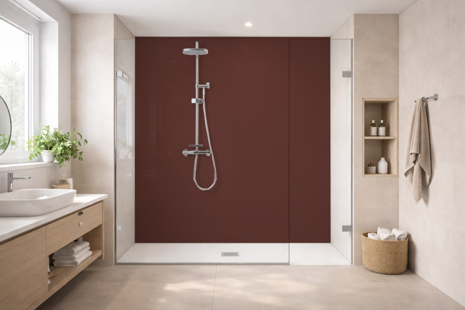 Toilettenrückwand Einfarbig RAL 8015 Kastanienbraun