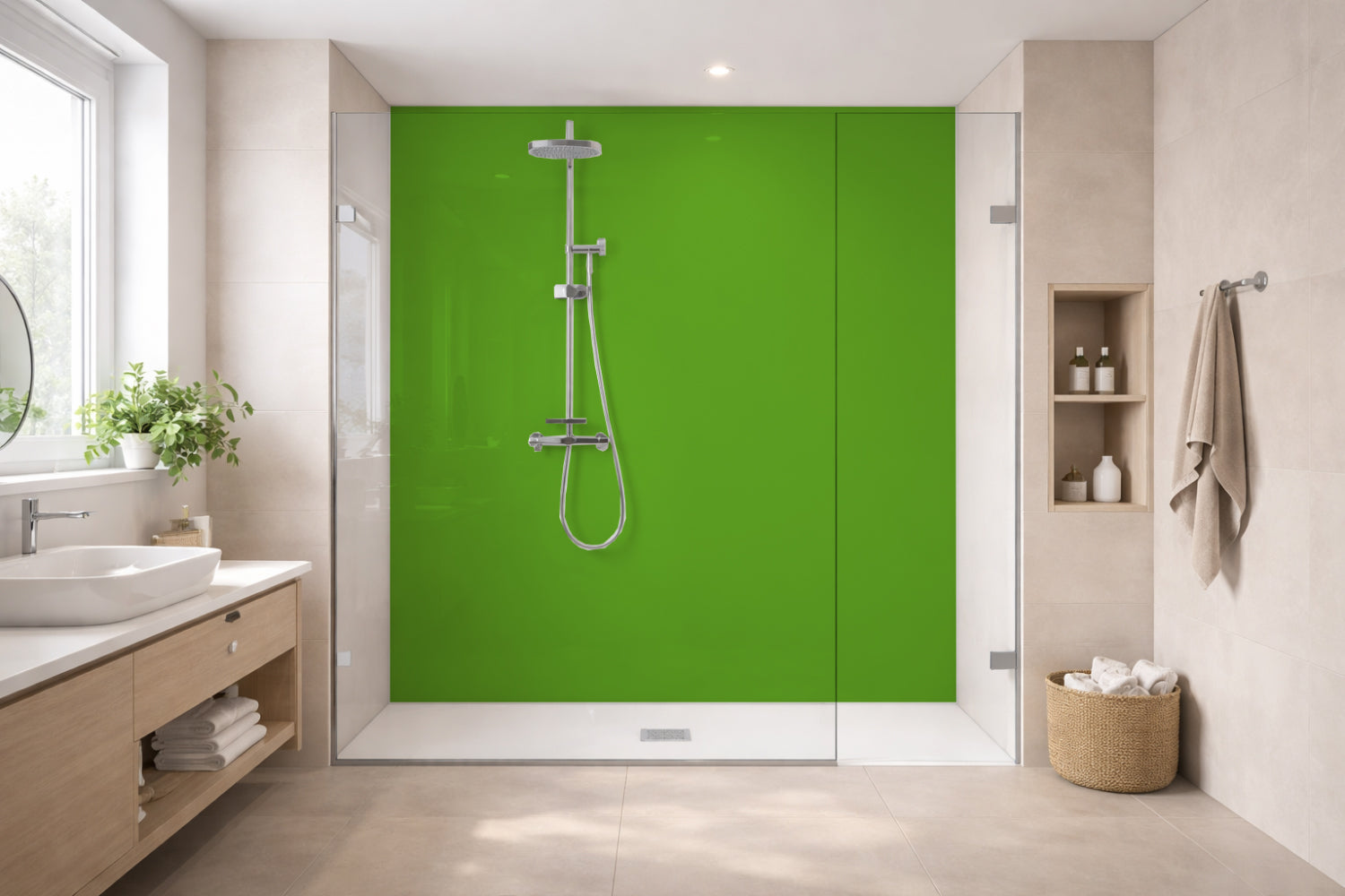 Toilettenrückwand Einfarbig RAL 6017 Maigrün