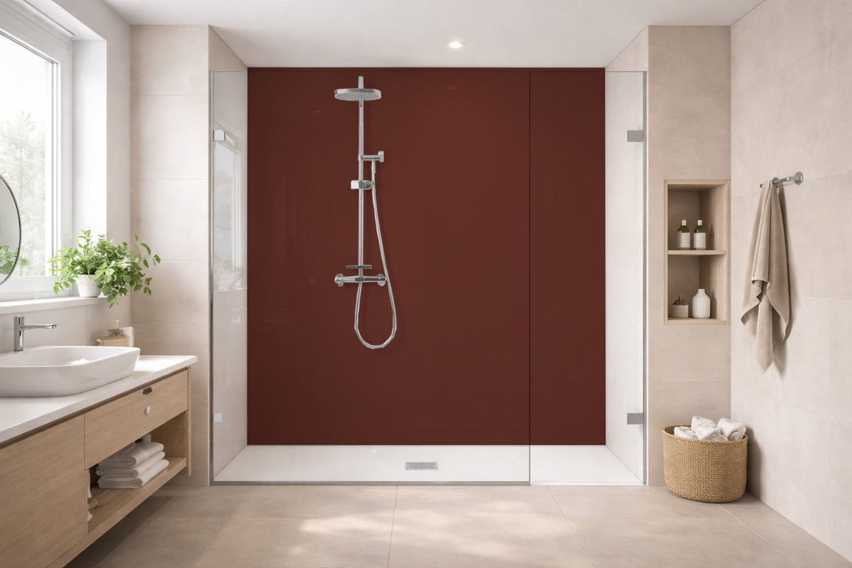 Toilettenrückwand Einfarbig RAL 8012 Rotbraun