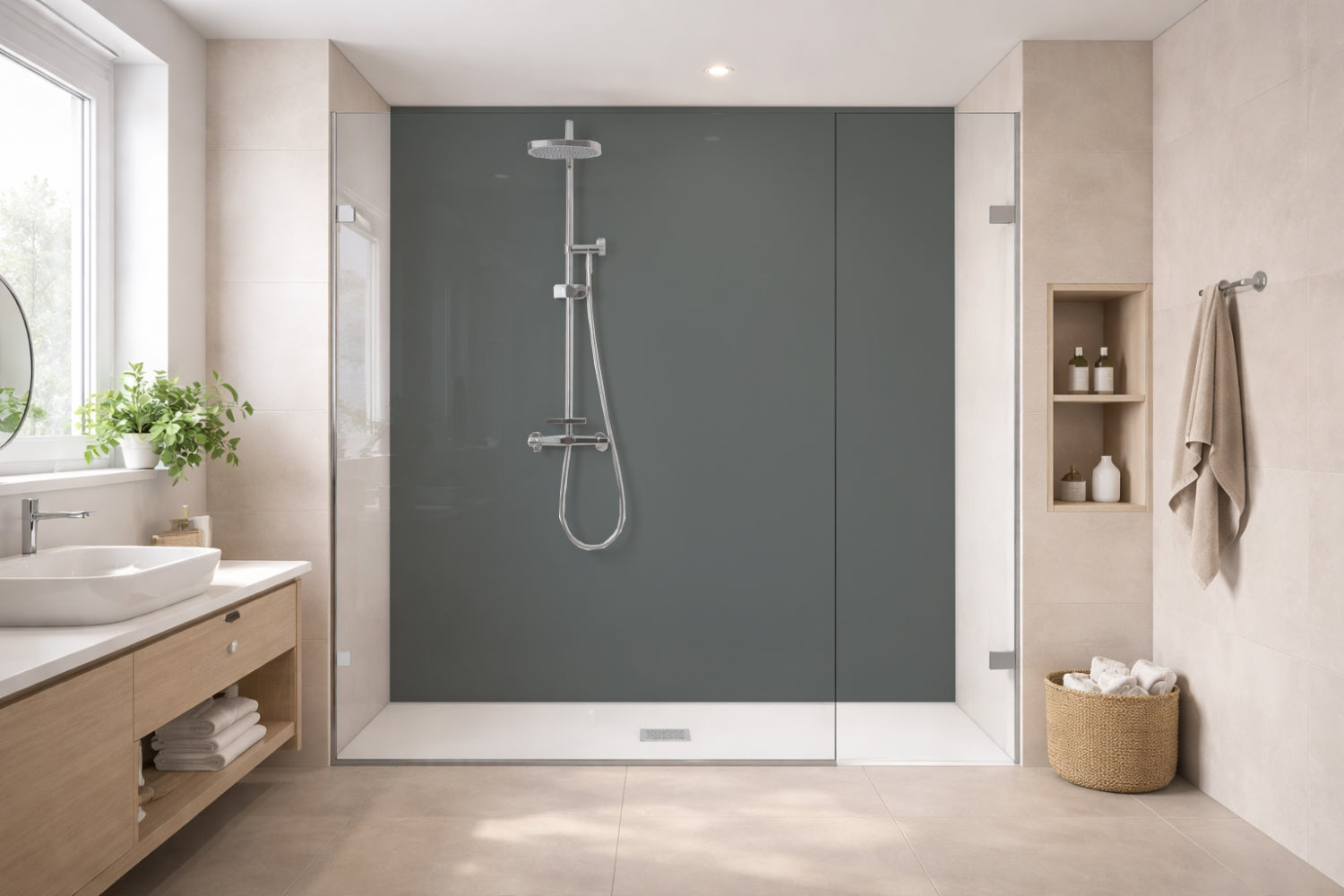 Toilettenrückwand Einfarbig RAL 7005 Mausgrau
