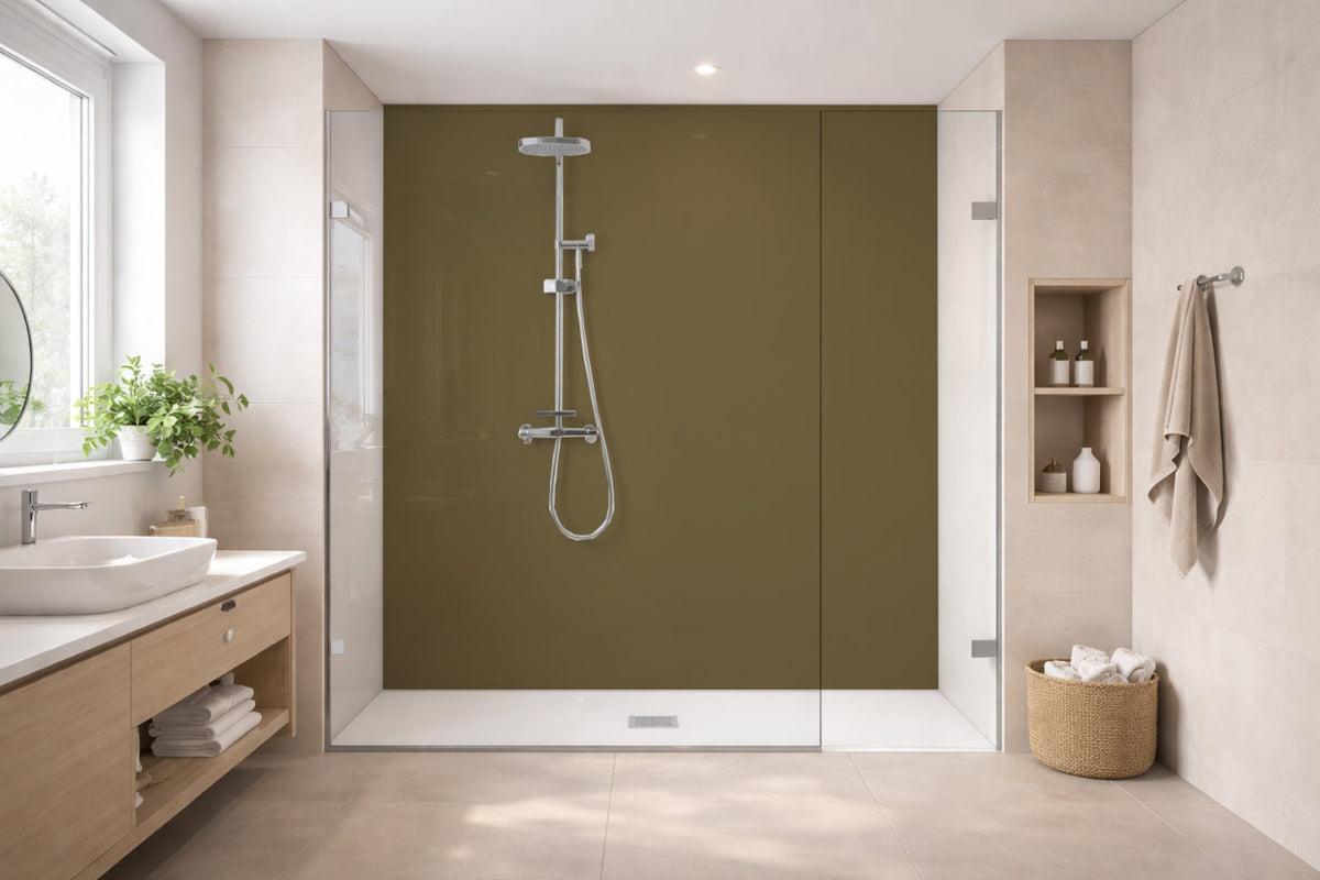 Toilettenrückwand Einfarbig RAL 7008 Khakigrau