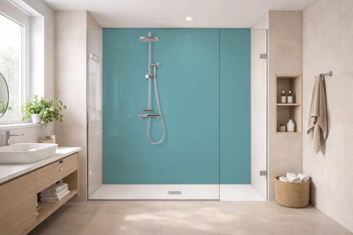 Toilettenrückwand Einfarbig RAL 6034 Pastelltürkis