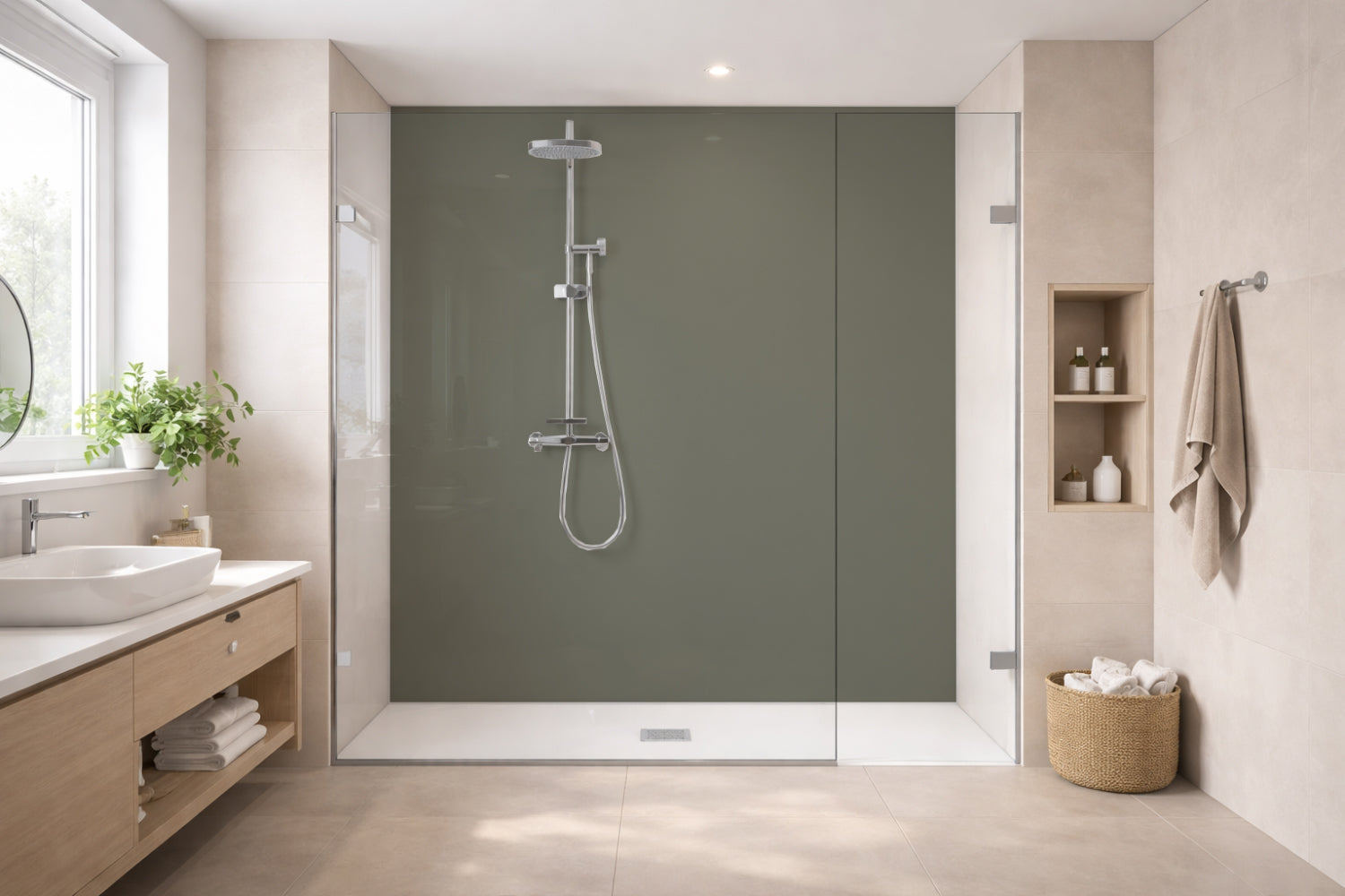 Toilettenrückwand Einfarbig RAL 7003 Moosgrau
