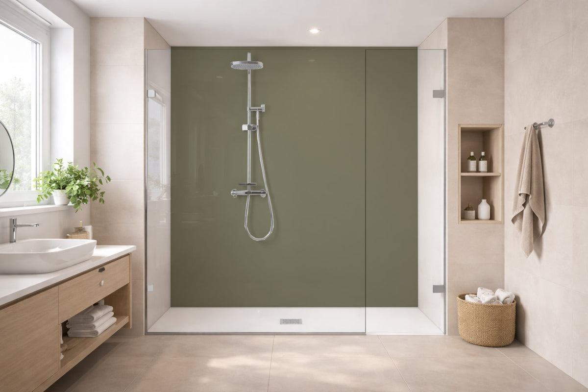 Toilettenrückwand Einfarbig RAL 7002 Olivgrau