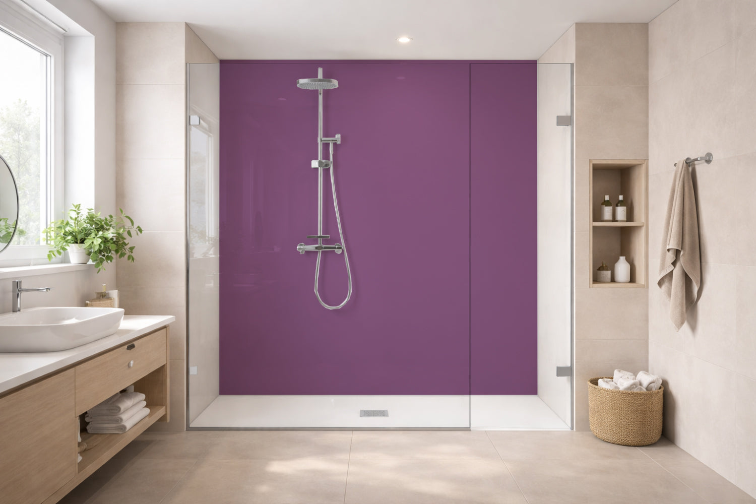 Toilettenrückwand Einfarbig RAL 4001 Rotlila