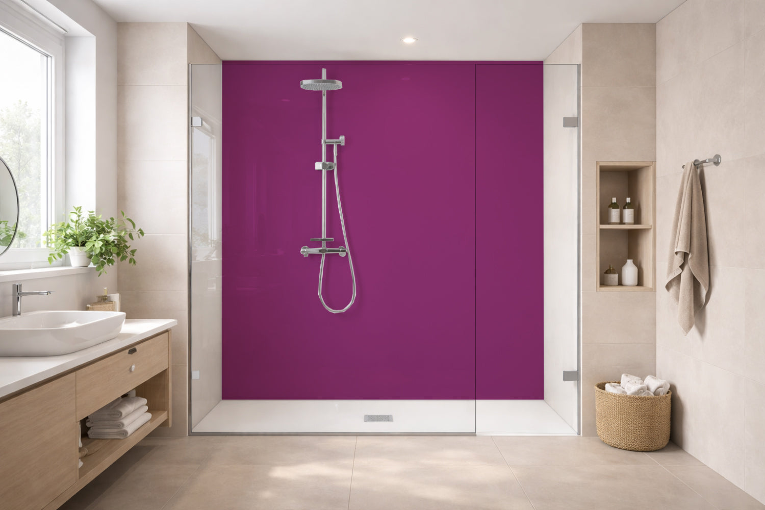 Toilettenrückwand Einfarbig RAL 4006 Verkehrspurpur