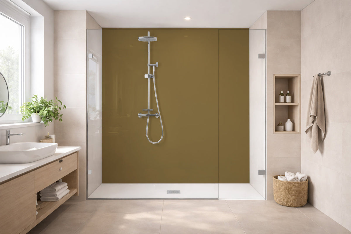 Toilettenrückwand Einfarbig RAL 8000 Grünbraun