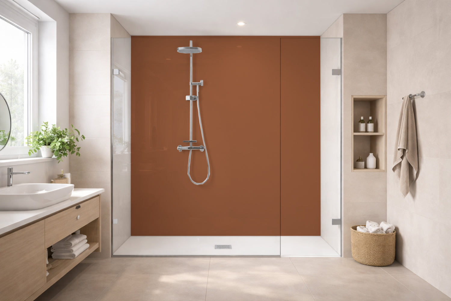 Toilettenrückwand Einfarbig RAL 2013 Perlorange