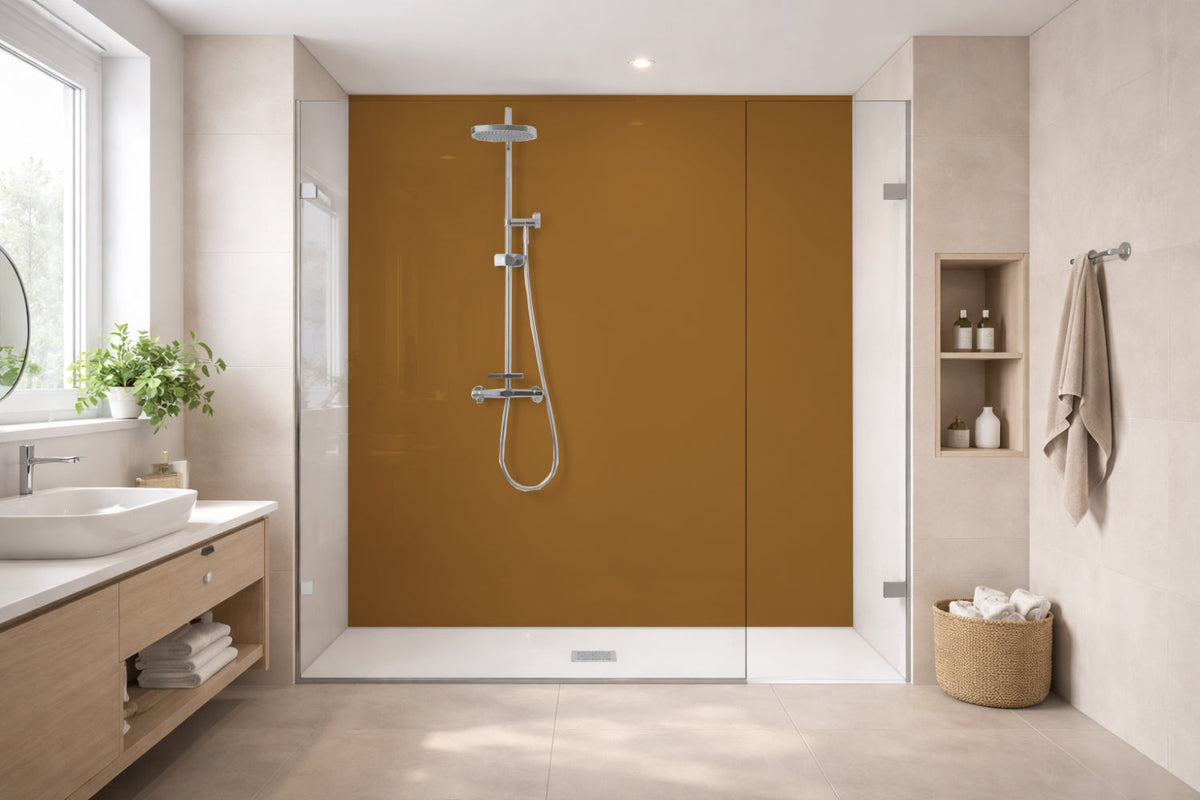 Toilettenrückwand Einfarbig RAL 8001 Ockerbraun
