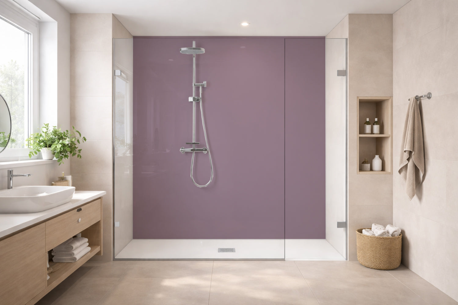 Toilettenrückwand Einfarbig RAL 4009 Pastellviolett