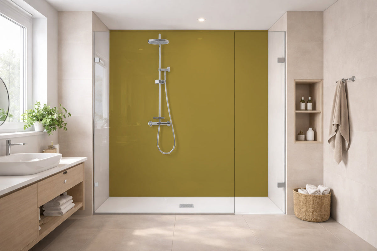 Toilettenrückwand Einfarbig RAL 1020 Olivgelb