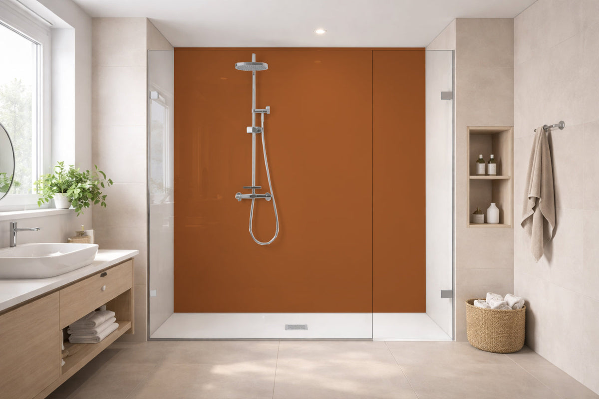 Toilettenrückwand Einfarbig RAL 8023 Orangbraun