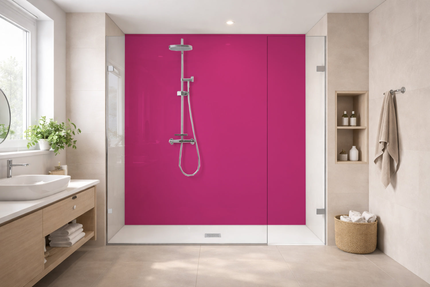 Toilettenrückwand Einfarbig RAL 4010 Telemagenta