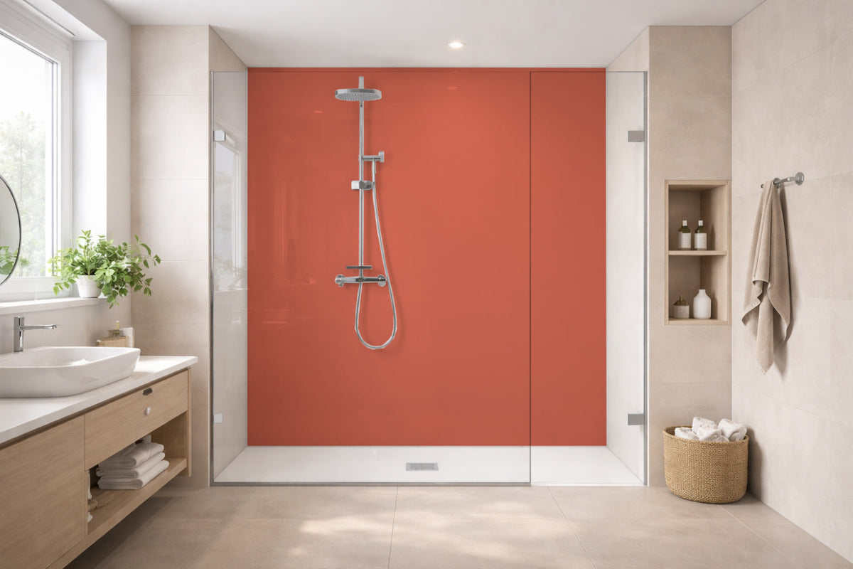 Toilettenrückwand Einfarbig RAL 3022 Lachsrot