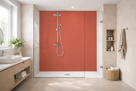 Toilettenrückwand Einfarbig RAL 3022 Lachsrot