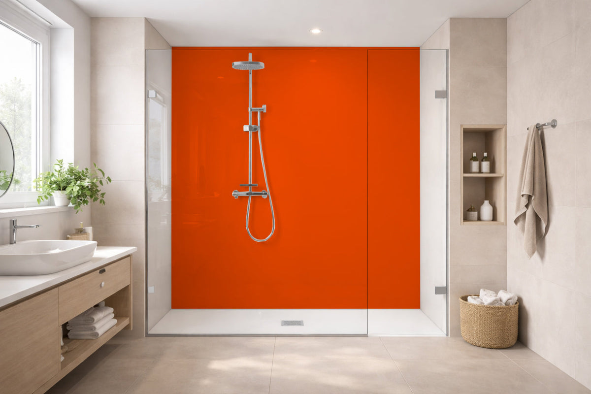 Toilettenrückwand Einfarbig RAL 2008 Hellrotorange