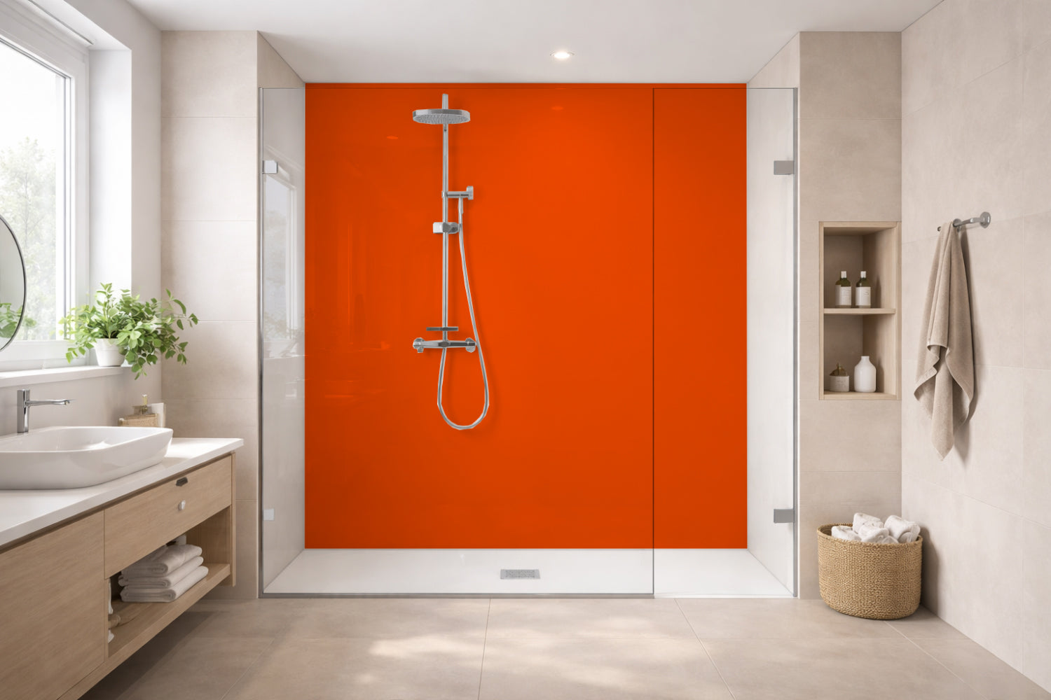 Toilettenrückwand Einfarbig RAL 2008 Hellrotorange