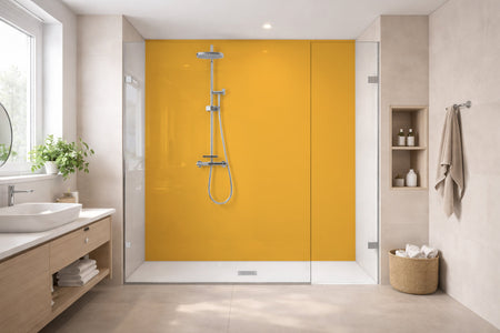 Toilettenrückwand Einfarbig RAL 1017 Safrangelb
