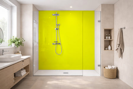 Toilettenrückwand Einfarbig RAL 1026 Leuchtgelb