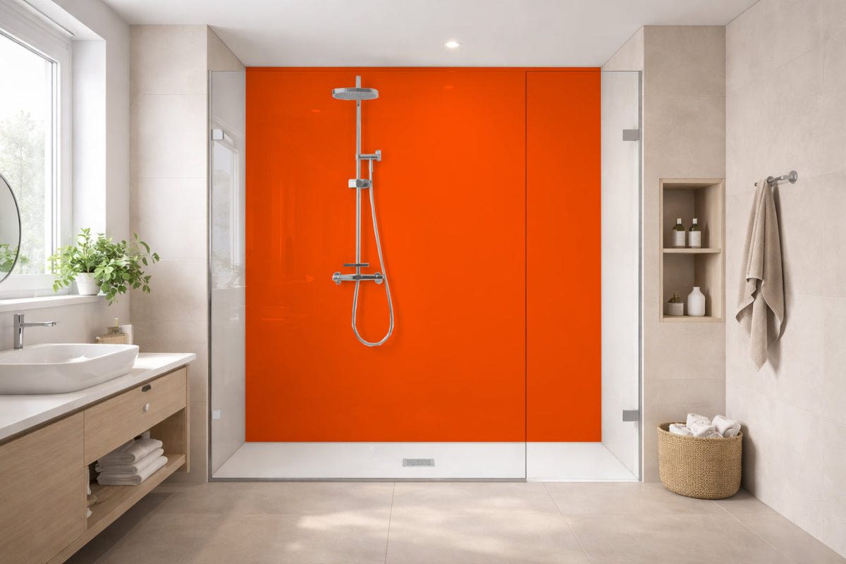 Toilettenrückwand Einfarbig RAL 2005 Leuchtorange