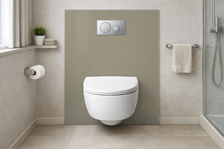 Toilettenrückwand Einfarbig #A39F8B RAL 1035 (Perlbeige)