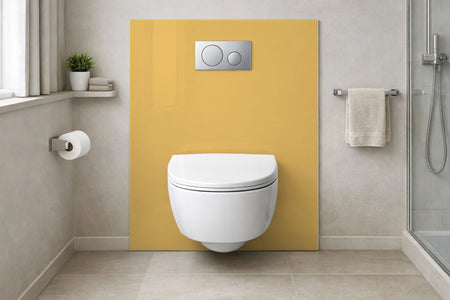Toilettenrückwand Einfarbig #EFC369 RAL 1034 – Pastellgelb
