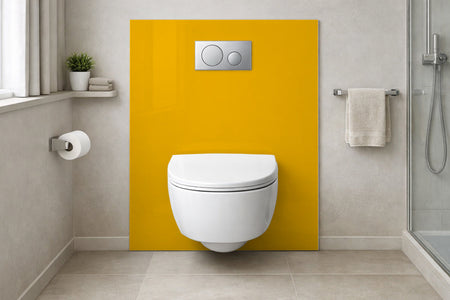 Toilettenrückwand Einfarbig #F4B300 RAL 1003 (Signalgelb)