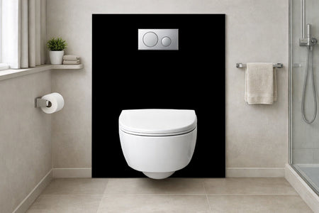 Toilettenrückwand Einfarbig #000000 RAL 9005 – Tiefschwarz
