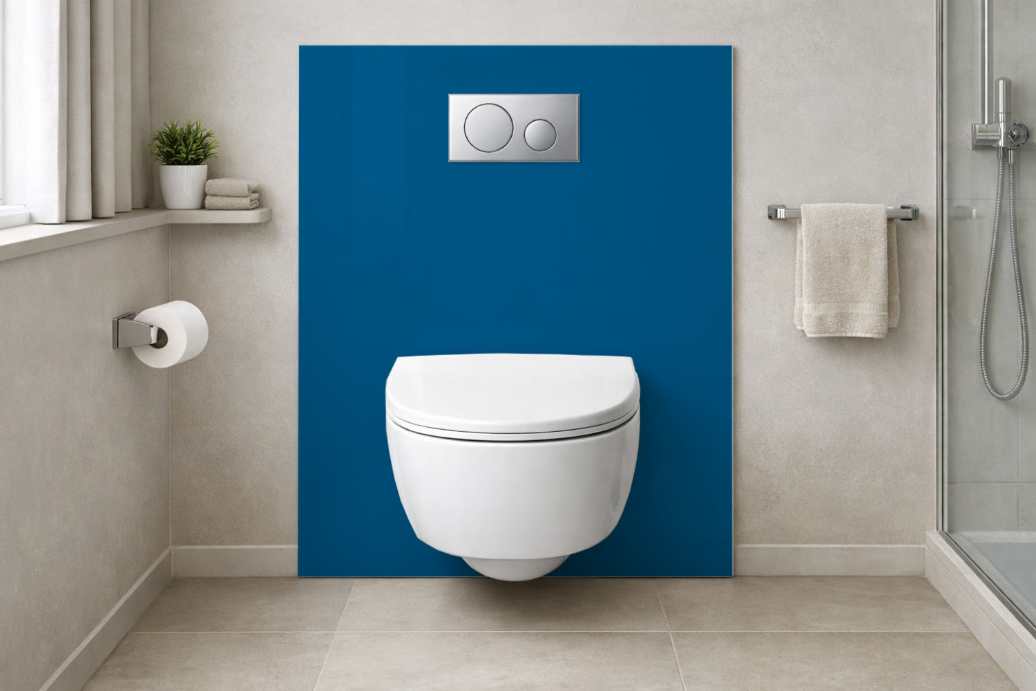 Toilettenrückwand Einfarbig RAL 5017 (Verkehrsblau)